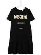 Moschino Kids Teen Logo T-shirt Dress - Black