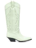 Wandering Western Pointed Boots - Green
