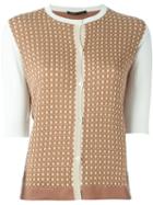 Agnona Half Sleeve Cardigan, Women's, Size: 38, Brown, Silk/cotton/polyester/polyamide