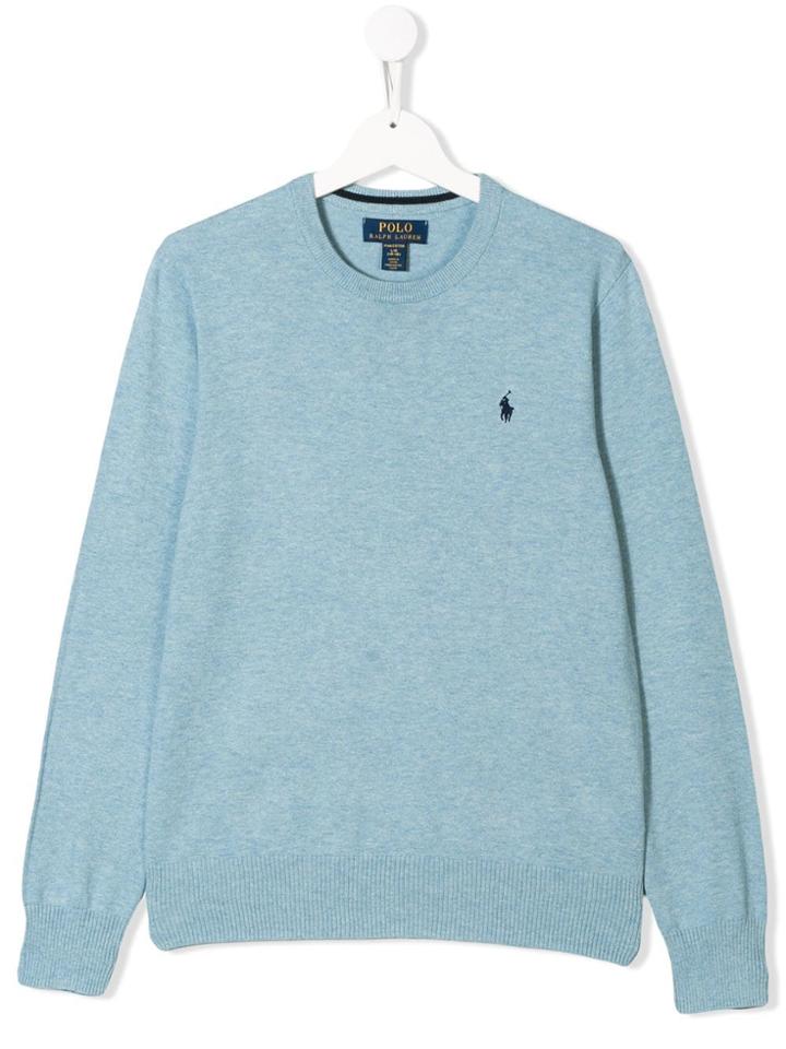 Ralph Lauren Kids Teen Embroidered Logo Sweater - Blue