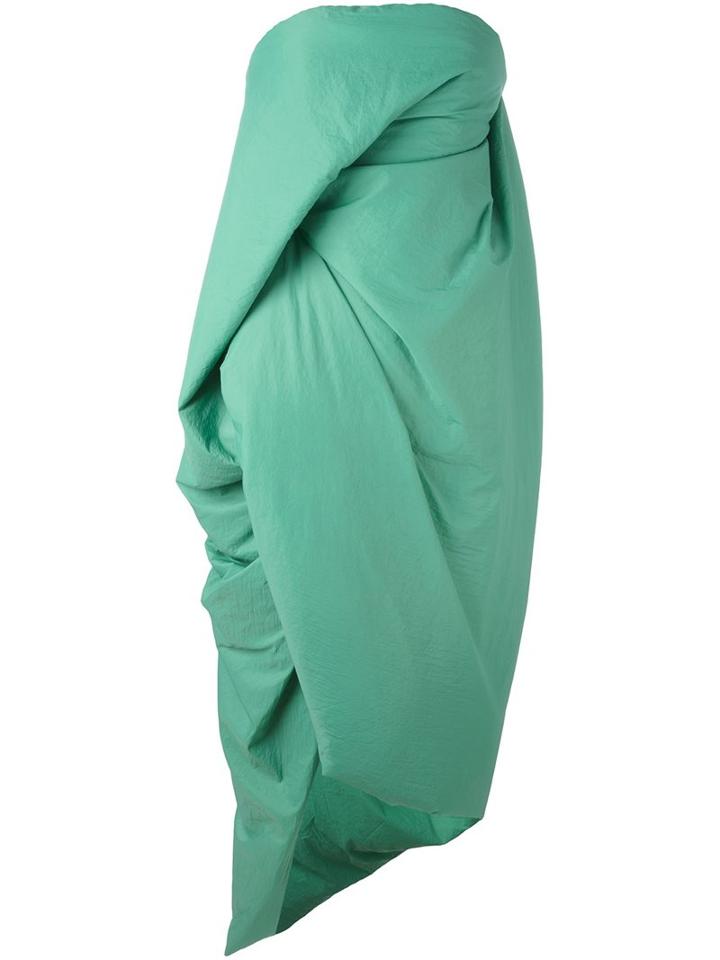 Rick Owens 'twirl' Dress, Women's, Size: 40, Green, Silk/cotton/nylon/spandex/elastane