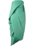 Rick Owens 'twirl' Dress, Women's, Size: 40, Green, Silk/cotton/nylon/spandex/elastane