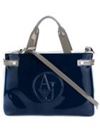 Armani Jeans Embossed Logo Tote Bag - Blue