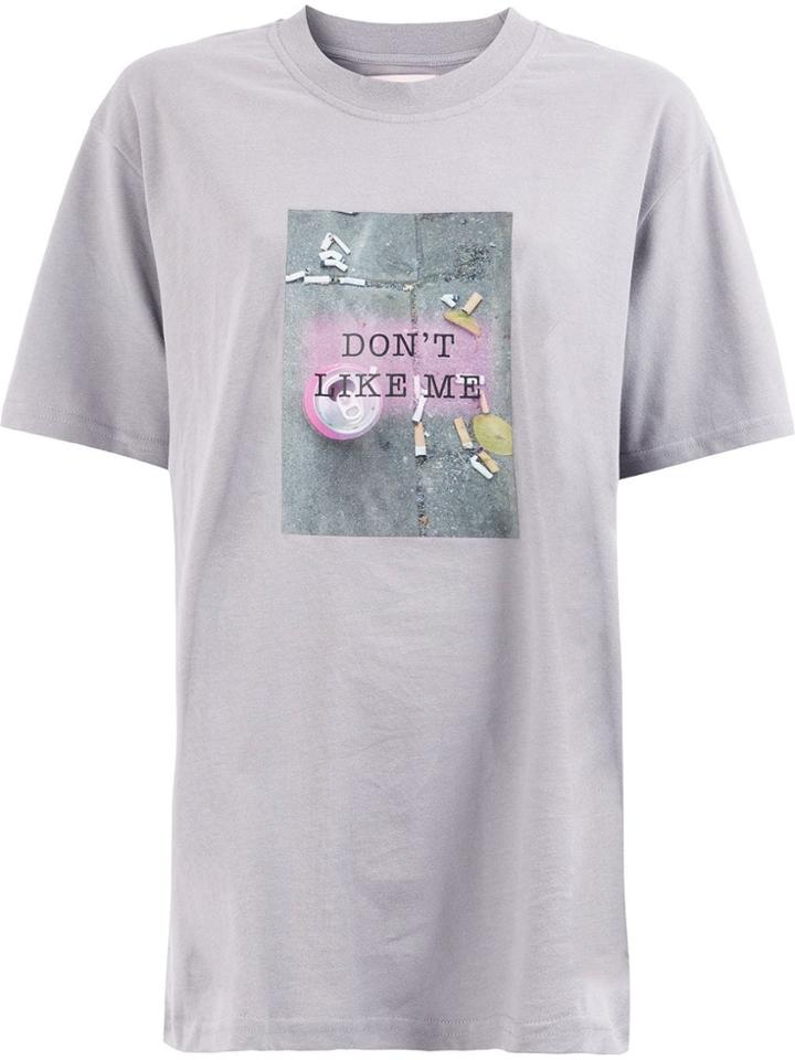 Natasha Zinko Slogan Print T-shirt - Grey