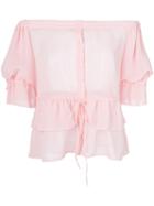 Christian Pellizzari Off-the-shoulder Top - Pink