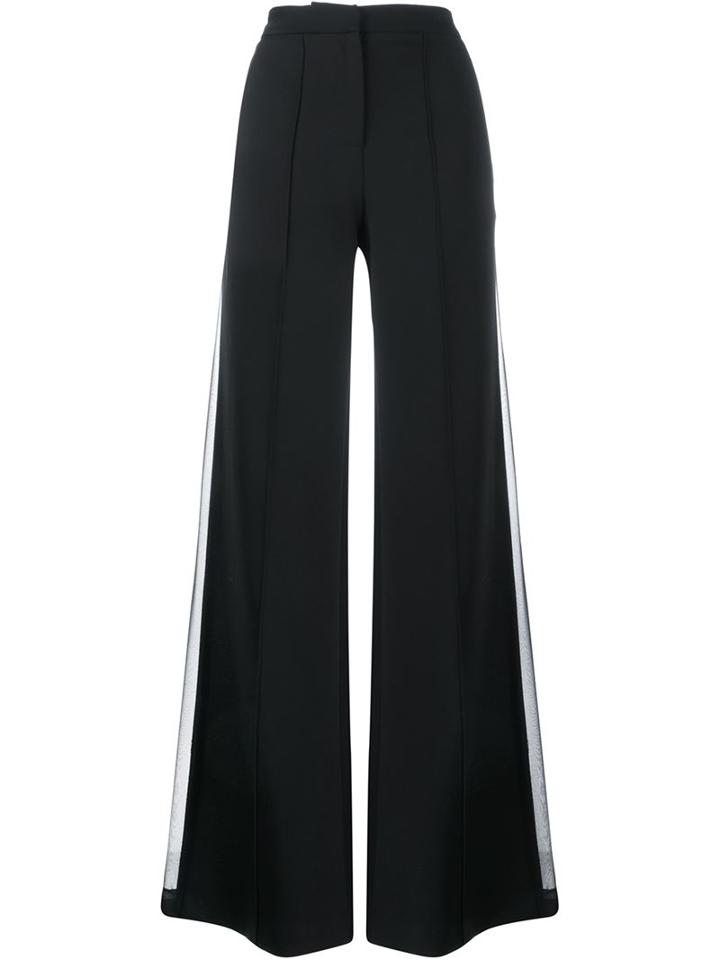 Adam Lippes Wide Leg Wool-blend Trousers, Women's, Size: 2, Black, Silk