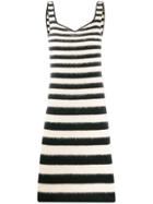 Marni Striped Fitted Midi Dress - Black