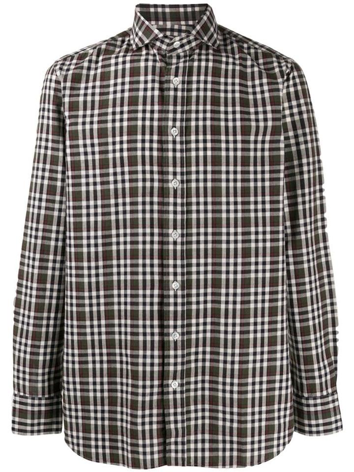 Lardini Check Long-sleeve Shirt - Green