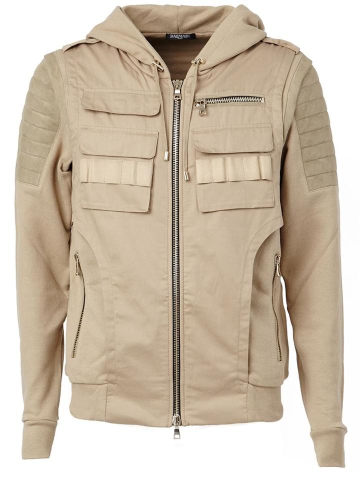 Balmain Contrasted Panel Hoodie
