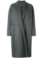 Rochas Oversized Coat, Women's, Size: 46, Grey, Silk/virgin Wool