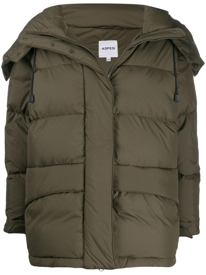 Aspesi Quilted Puffer Coat - Green