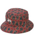 Stussy Mask Pattern Bucket Hat - Brown