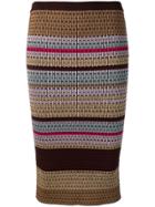 Dvf Diane Von Furstenberg Knitted Panel Pattern Skirt - Purple