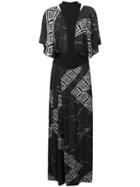 Versace Collection Crystal Print Maxi Dress - Black