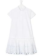Fendi Kids Embroidered Polo Dress - White