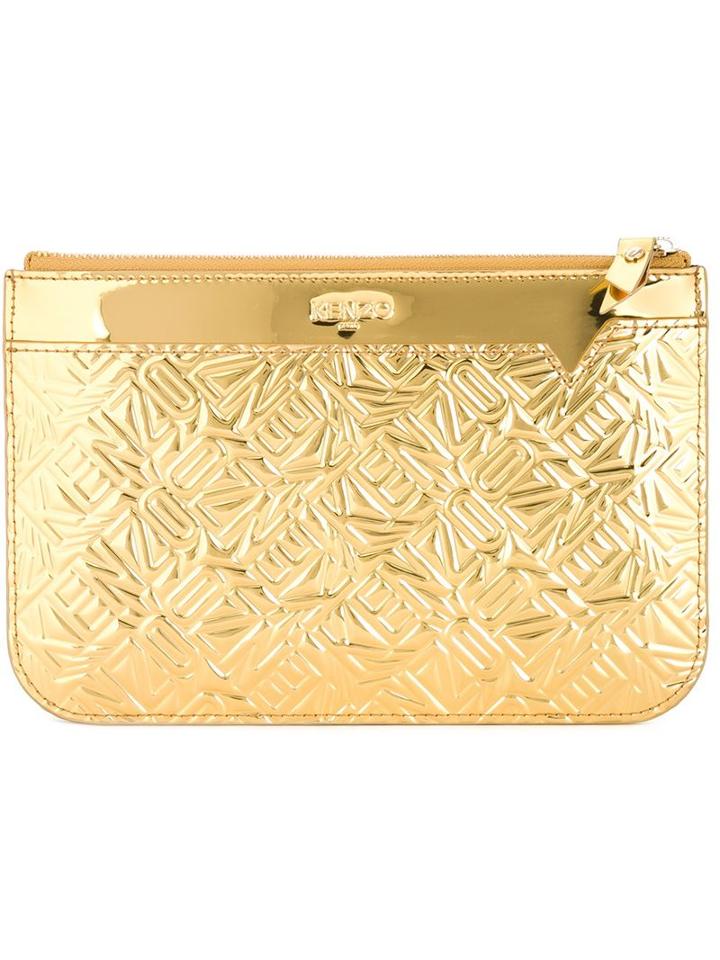 Kenzo 'flying Kenzo' Clutch, Women's, Grey, Pvc