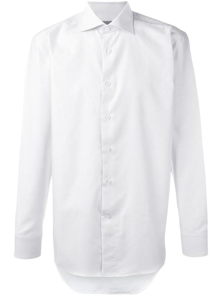 Canali Dot Pattern Shirt, Men's, Size: 42, White, Cotton