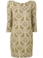 Semicouture Jacquard Mini Dress - Gold