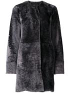 Drome Reversible Collarless Coat - Grey
