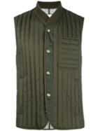 Moncler Gamme Bleu Padded Vest, Men's, Size: 2, Green, Cotton/polyamide/cupro/feather Down
