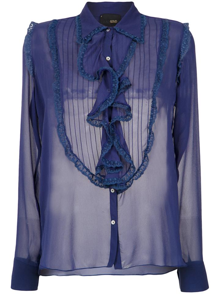 Andrea Bogosian Ruffled Shirt - Blue