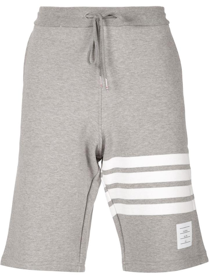 Thom Browne Sweatshort With Engineered 4-bar Stripe - Grey