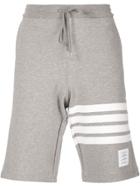 Thom Browne Sweatshort With Engineered 4-bar Stripe - Grey