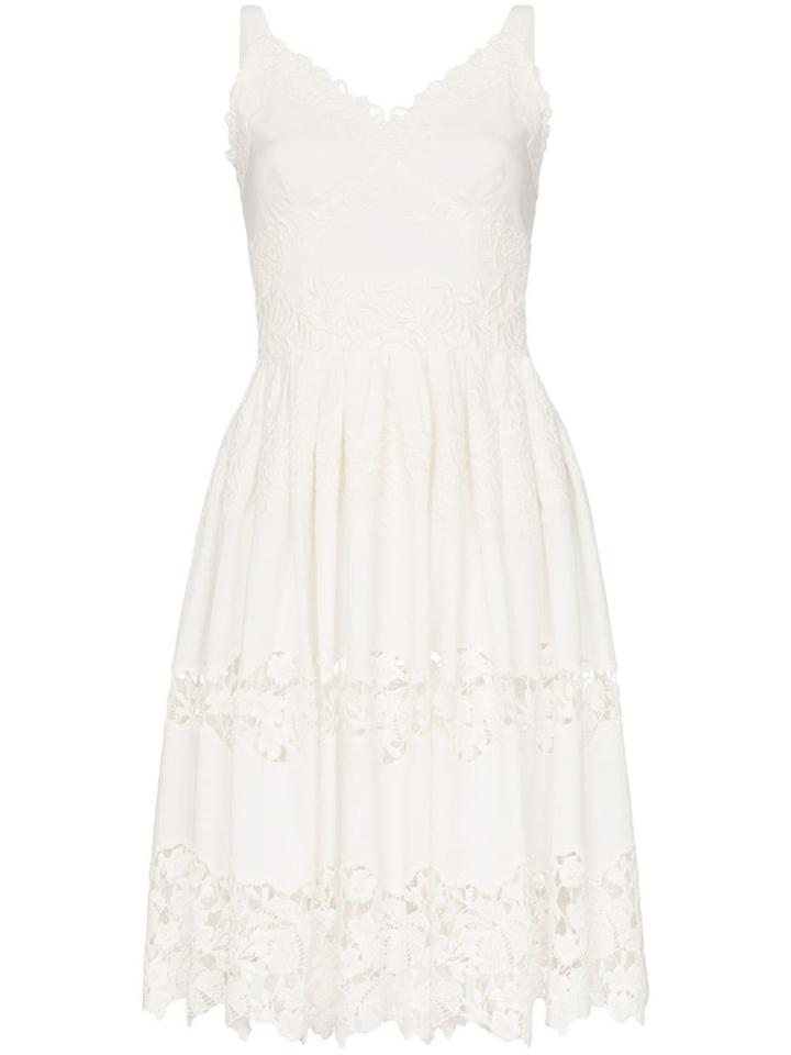 Dolce & Gabbana Floral Embroidered Midi-dress - White