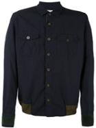 Sacai Contrast Hem Shirt Jacket, Men's, Size: 3, Blue, Cotton/polyester