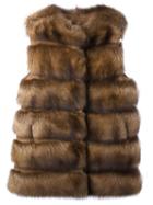 Liska Fur Gilet, Women's, Size: Medium, Brown, Fisher