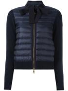Moncler Padded Front Tie Collar Jacket, Women's, Size: Xl, Blue, Polyamide/cotton/nylon