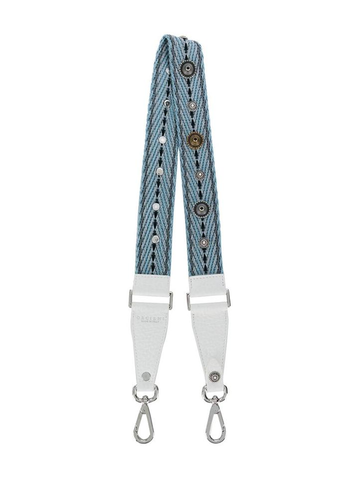 Orciani Embellished Embroidered Bag Strap - Blue
