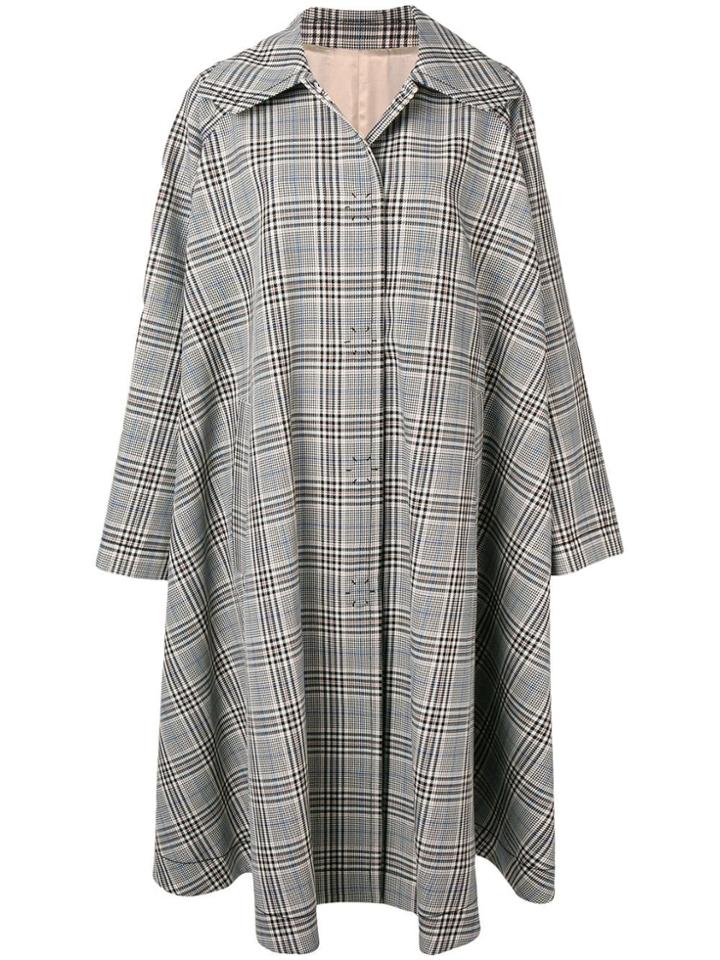 Mm6 Maison Margiela Checked Oversized Coat - Black