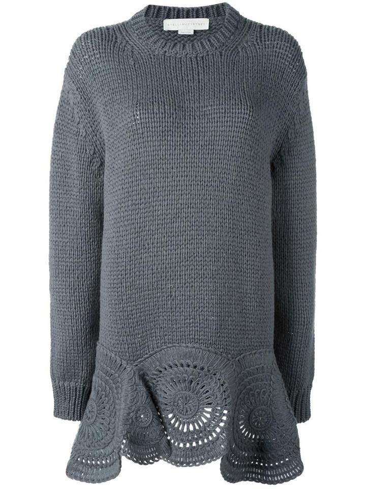Stella Mccartney Crochet Circle Knit Jumper, Women's, Size: 38, Grey, Polyamide/wool