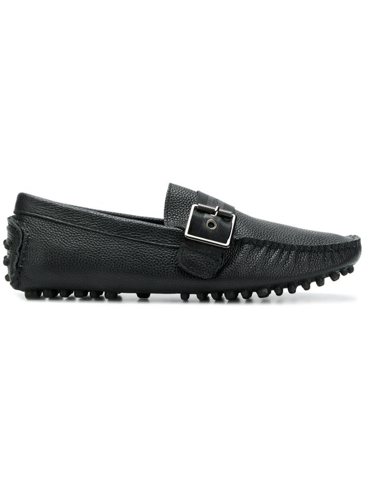 Versace Jeans Front Buckle Loafers - Black