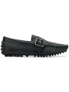 Versace Jeans Front Buckle Loafers - Black