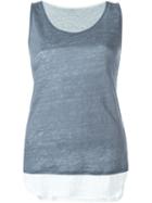 Majestic Filatures Layered Tank Top, Women's, Size: Iv, Grey, Linen/flax