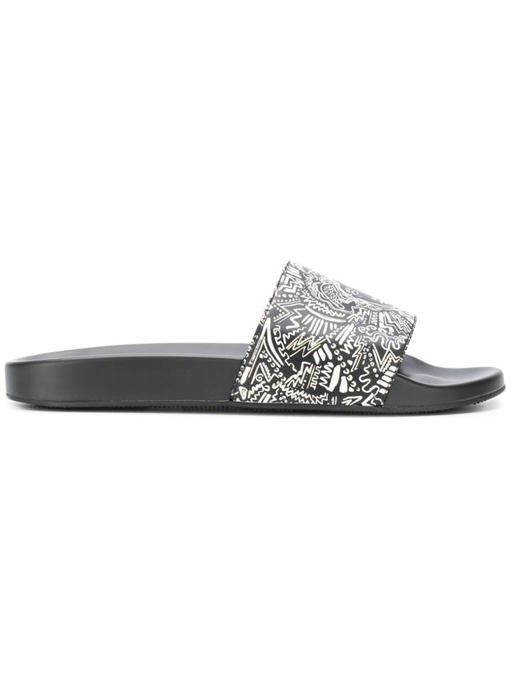 Versace Medusa Printed Slides - Black