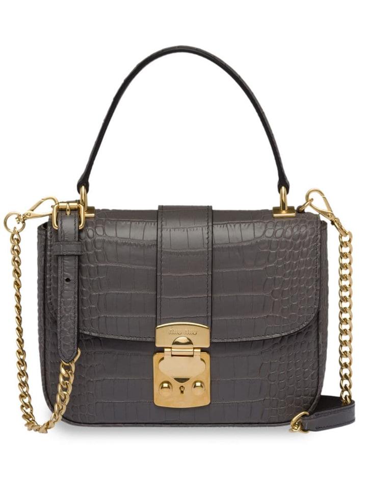 Miu Miu Crocodile Effect Bag - Grey