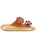 Marc Jacobs Buckle-embellished Flatform Slides - Nude & Neutrals
