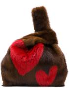 Simonetta Ravizza Furrissima Heart Tote Bag - Brown