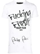 Philipp Plein Distressed Detail T-shirt - White