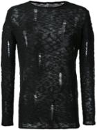 First Aid To The Injured - Mastoid Knitted Top - Unisex - Cotton/linen/flax - 3, Black, Cotton/linen/flax