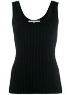 Veronica Beard Ribbed Tank Top - Black