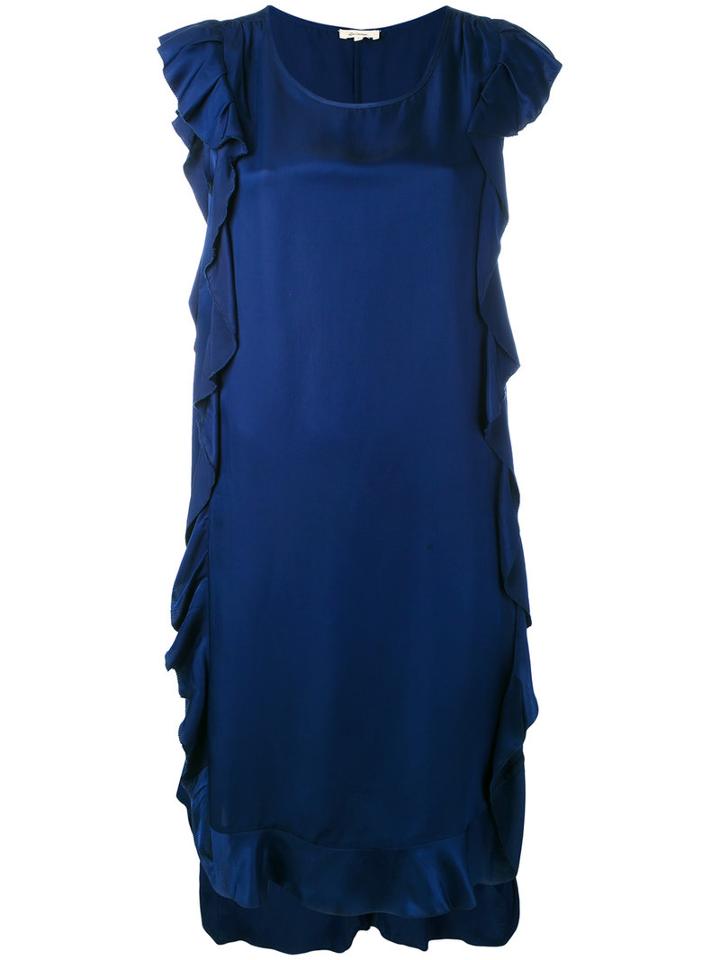 Bellerose - Sleeveless Ruffle Trim Dress - Women - Viscose - 2, Blue, Viscose