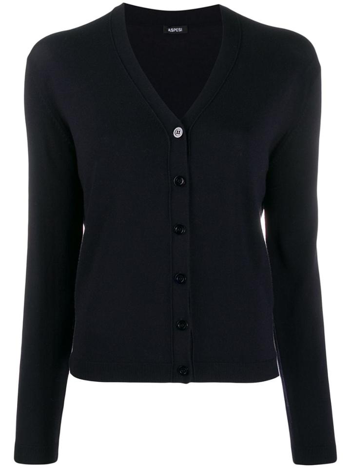 Aspesi Button Fine Knit Cardigan - Blue