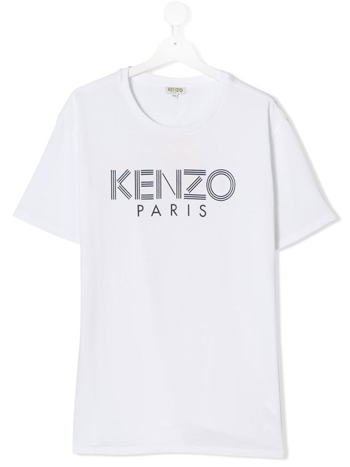 Kenzo Kids Teen Log Print T-shirt - White