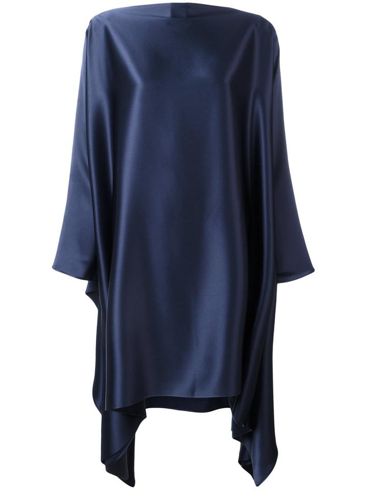 Gianluca Capannolo Draped Oversized Dress, Women's, Size: 38, Blue, Polyester/triacetate