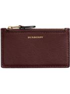 Burberry Two-tone Leather Zip Card Case - Red