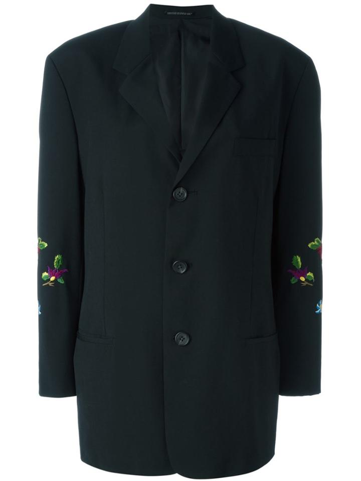 Yohji Yamamoto Vintage Embroidered Blazer - Black